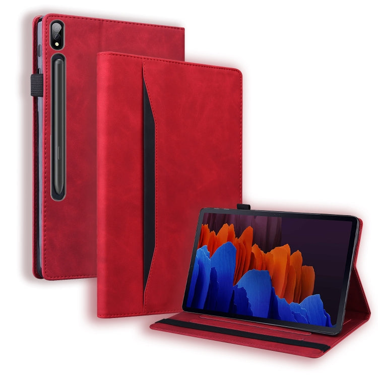 Business Shockproof Horizontal Flip Leather Case with Holder & Card Slots & Photo Frame & Pen Slot & Sleep / Wake-up Function – Shockproof, Card Slot, Flip, For Samsung Galaxy Tab S8+ / Tab S8 Plus /  Tab S7 FE / Tab S7+ SM-T970 / SM-T976B...
