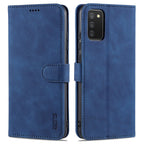 AZNS Skin Feel Calf Texture Horizontal Flip Leather Case with Card Slots & Holder & Wallet, For Samsung Galaxy A02s For Samsung Galaxy A02s Blue