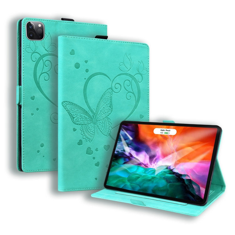 Love Butterfly Pattern Horizontal Flip Leather Case with Holder & Sleep / Wake-up Function, For iPad Pro 11 (2018) / Air (2020) / Pro (2021) For iPad Pro 11 (2018) Air (2020) Pro (2021) Green