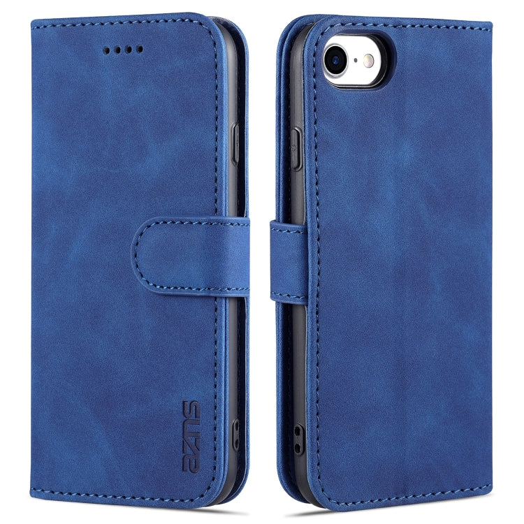 AZNS Skin Feel Calf Texture Horizontal Flip Leather Case with Card Slots & Holder & Wallet, For iPhone 6, For iPhone 7 Plus / 8 Plus, For iPhone 7 / 8 / SE (2020) For iPhone 6 Blue