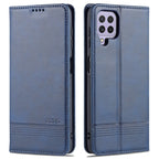 AZNS Magnetic Calf Texture Horizontal Flip Leather Case with Card Slots & Holder & Wallet, For Samsung Galaxy A22 4G, For Samsung Galaxy A22 5G For Samsung Galaxy A22 4G Dark Blue