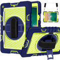 Case – Shockproof, Silicone (iPad 9) #2 For iPad 9.7 2018 2017 Navy+Yellow Green