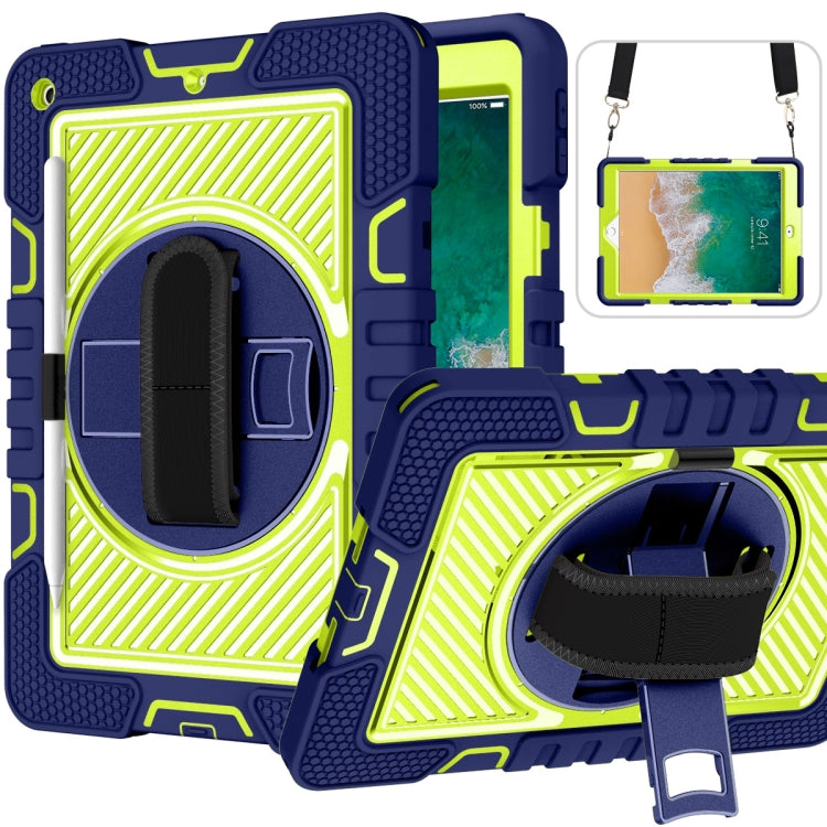 Case – Shockproof, Silicone (iPad 9) #2 For iPad 9.7 2018 2017 Navy+Yellow Green