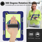 360 Degree Rotation Contrast Color Shockproof Silicone + PC Case with Holder & Hand Grip Strap & Shoulder Strap, For Samsung Galaxy Tab S6 Lite P610/P615, For Samsung Galaxy Tab A 10.1 2019 T515, For Samsung Galaxy Tab A 8.0 2019 T290                  ...