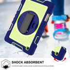 360 Degree Rotation Contrast Color Shockproof Silicone + PC Case with Holder & Hand Grip Strap & Shoulder Strap, For Samsung Galaxy Tab S6 Lite P610/P615, For Samsung Galaxy Tab A 10.1 2019 T515, For Samsung Galaxy Tab A 8.0 2019 T290                  ...