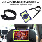 360 Degree Rotation Contrast Color Shockproof Silicone + PC Case with Holder & Hand Grip Strap & Shoulder Strap, For Samsung Galaxy Tab S6 Lite P610/P615, For Samsung Galaxy Tab A 10.1 2019 T515, For Samsung Galaxy Tab A 8.0 2019 T290                  ...