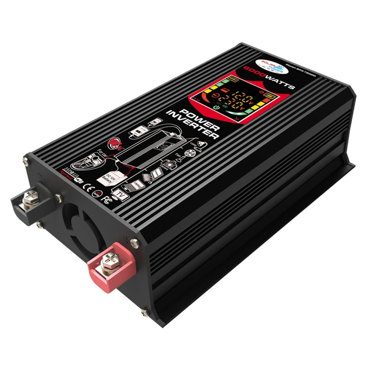 Tang III Generation 12V to 110V 6000W Car Power Inverter with LCD Display & Dual USB, 12V to 110V 12V to 110V Black