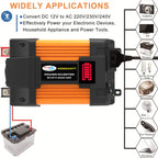 Little Wasp 12V to 220V 4000W Car Power Inverter with LED Display & Dual USB, 12V to 220V 4000W
