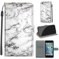 Case – Leather, Magnetic (iPhone 6s) For iPhone 6s 6 C01 White Marble