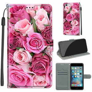 C17 Green Leaf Pink Rose