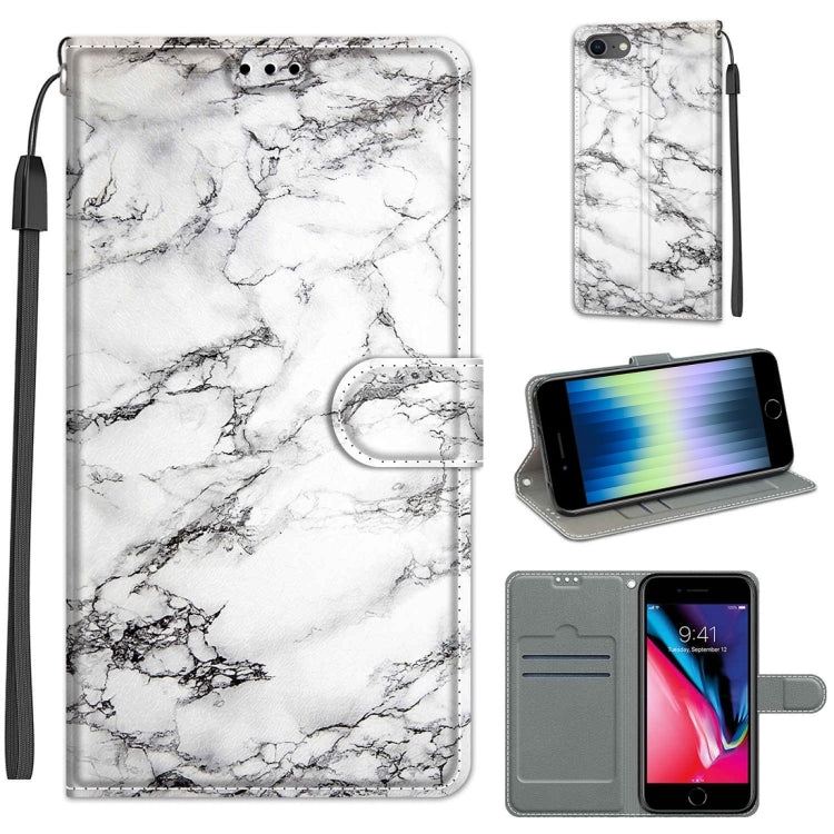 Case – Leather, Magnetic (iPhone SE 2022) #2 For iPhone SE 2022 SE 2020 8 7 C01 White Marble