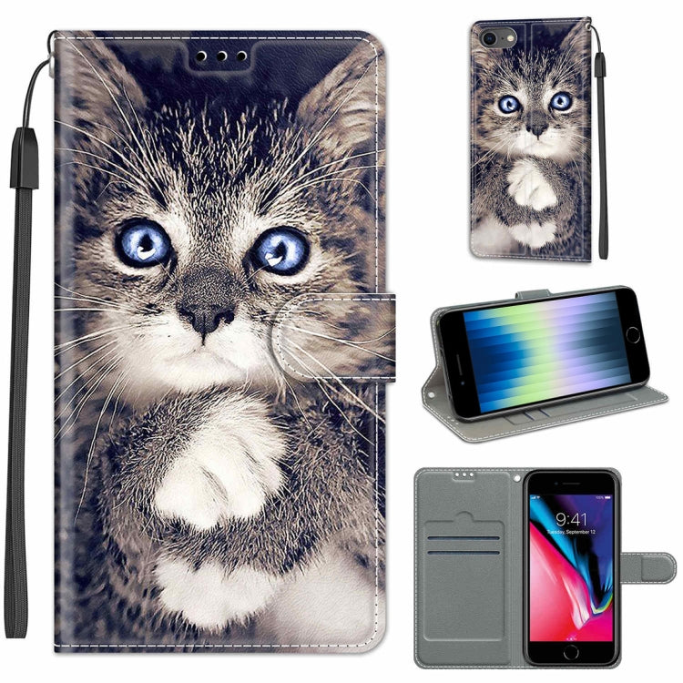 Case – Leather, Magnetic (iPhone SE 2022) #2 For iPhone SE 2022 SE 2020 8 7 C02 Fork Hand White Claw Cat