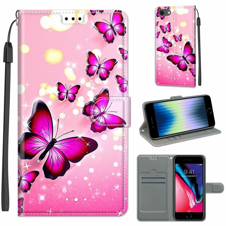 Case – Leather, Magnetic (iPhone SE 2022) #2 For iPhone SE 2022 SE 2020 8 7 C03 Gradient Pink Flying Butterflies
