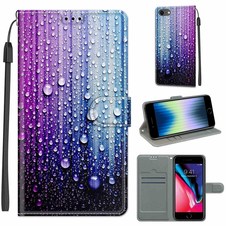 Case – Leather, Magnetic (iPhone SE 2022) #2 For iPhone SE 2022 SE 2020 8 7 C05 Purple Blue Water Drops