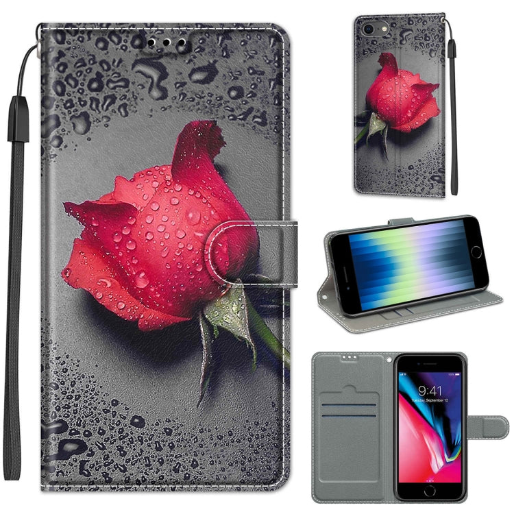 Case – Leather, Magnetic (iPhone SE 2022) #2 For iPhone SE 2022 SE 2020 8 7 C14 Black Water Drop Rose