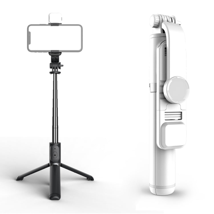 Q02S Fill Light Bluetooth Selfie Stick Tripod Mobile Phone Holder, Q02S(Black), Q02S(White) Q02S(White) White