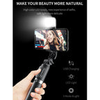 Q02S Fill Light Bluetooth Selfie Stick Tripod Mobile Phone Holder, Q02S(Black), Q02S(White) – Bluetooth, Aluminum Alloy