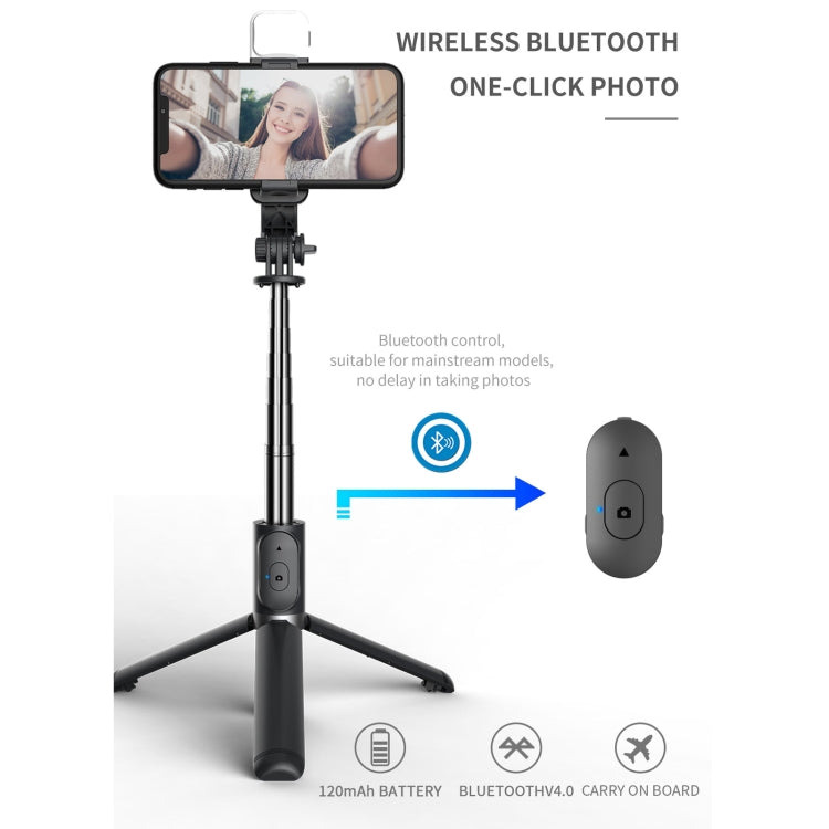 Q02S Fill Light Bluetooth Selfie Stick Tripod Mobile Phone Holder, Q02S(Black), Q02S(White) – Bluetooth, Aluminum Alloy