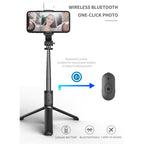 Q02S Fill Light Bluetooth Selfie Stick Tripod Mobile Phone Holder, Q02S(Black), Q02S(White) – Bluetooth, Aluminum Alloy