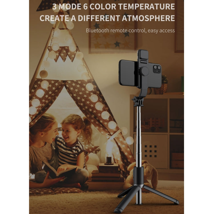 Q02S Fill Light Bluetooth Selfie Stick Tripod Mobile Phone Holder, Q02S(Black), Q02S(White) – Bluetooth, Aluminum Alloy