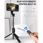 Q03S Fill Light Bluetooth Selfie Stick Tripod Mobile Phone Holder, Q03S(Black), Q03S(White)
