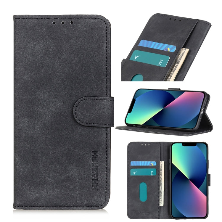 KHAZNEH Retro Texture PU + TPU Horizontal Flip Leather Case with Holder & Card Slots & Wallet – Card Slot, Flip, Leather, For iPhone 13 mini, For iPhone 13, For iPhone 13 Pro, For iPhone 13 Pro Max, For Nokia C10 / C20 For iPhone 13 mini Black