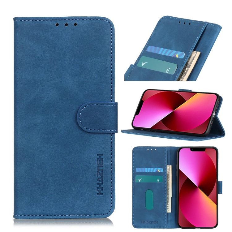 KHAZNEH Retro Texture PU + TPU Horizontal Flip Leather Case with Holder & Card Slots & Wallet – Card Slot, Flip, Leather, For iPhone 13 mini, For iPhone 13, For iPhone 13 Pro, For iPhone 13 Pro Max, For Nokia C10 / C20 For iPhone 13 Blue