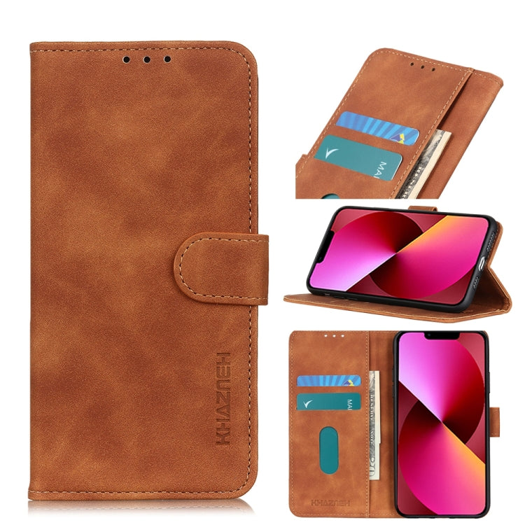 KHAZNEH Retro Texture PU + TPU Horizontal Flip Leather Case with Holder & Card Slots & Wallet – Card Slot, Flip, Leather, For iPhone 13 mini, For iPhone 13, For iPhone 13 Pro, For iPhone 13 Pro Max, For Nokia C10 / C20 For iPhone 13 Brown