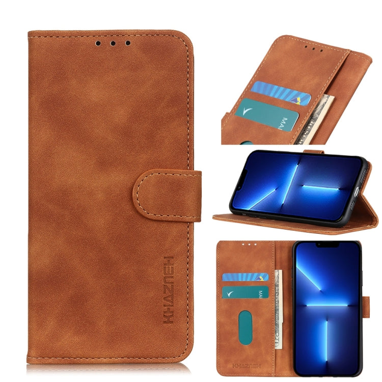 KHAZNEH Retro Texture PU + TPU Horizontal Flip Leather Case with Holder & Card Slots & Wallet – Card Slot, Flip, Leather, For iPhone 13 mini, For iPhone 13, For iPhone 13 Pro, For iPhone 13 Pro Max, For Nokia C10 / C20 For iPhone 13 Pro Brown