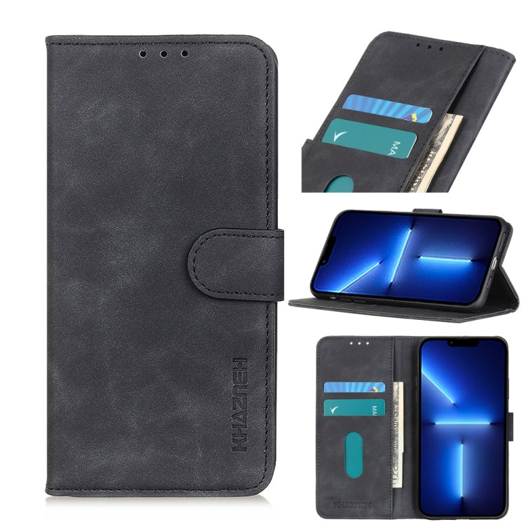 KHAZNEH Retro Texture PU + TPU Horizontal Flip Leather Case with Holder & Card Slots & Wallet – Card Slot, Flip, Leather, For iPhone 13 mini, For iPhone 13, For iPhone 13 Pro, For iPhone 13 Pro Max, For Nokia C10 / C20 For iPhone 13 Pro Max Black