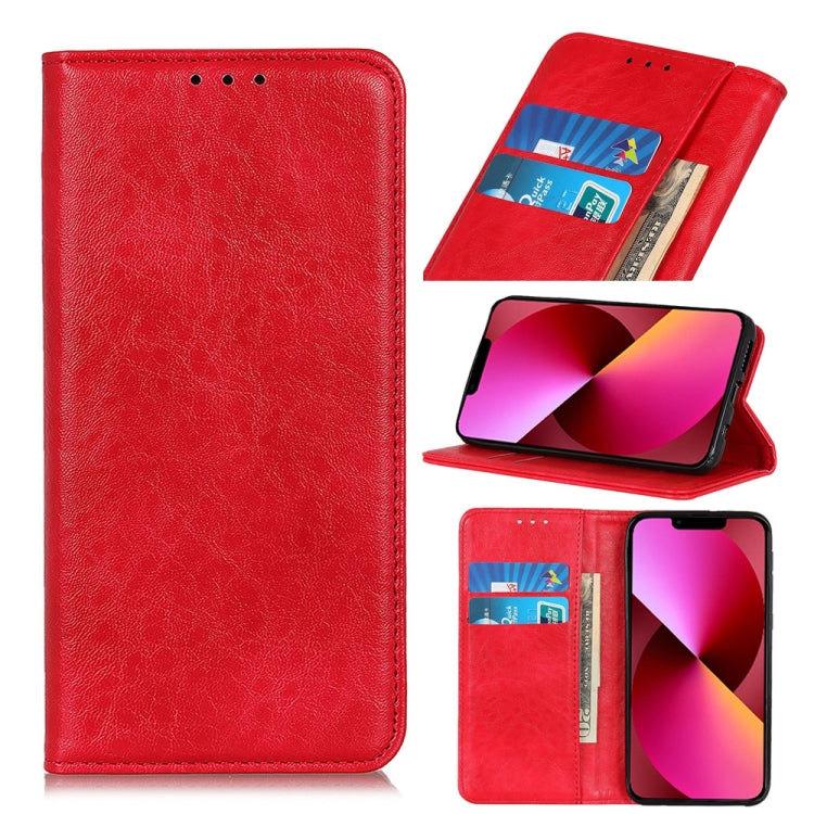 Magnetic Crazy Horse Texture Horizontal Flip Leather Case with Holder & Card Slots & Wallet – Magnetic, Card Slot, Flip, For iPhone 13 mini, For iPhone 13, For iPhone 13 Pro, For iPhone 13 Pro Max, For Nokia C10 / C20 For iPhone 13 Red