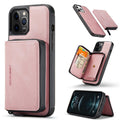 JEEHOOD Magnetic Zipper Horizontal Flip Leather Case with Holder & Card Slot & Wallet, For iPhone 12 mini, For iPhone 12 / 12 Pro, For iPhone 12 Pro Max For iPhone 12 mini Pink
