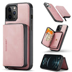 JEEHOOD Magnetic Zipper Horizontal Flip Leather Case with Holder & Card Slot & Wallet, For iPhone 12 mini, For iPhone 12 / 12 Pro, For iPhone 12 Pro Max For iPhone 12 mini Pink