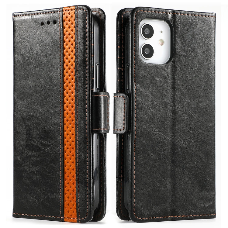CaseNeo Business Splicing Dual Magnetic Buckle Horizontal Flip PU Leather Case with Holder & Card Slots & Wallet, For iPhone 12 / 12 Pro, For iPhone 12 Pro Max, For iPhone 11 Pro, For iPhone 11 For iPhone 12 12 Pro Black