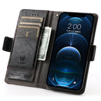CaseNeo Business Splicing Dual Magnetic Buckle Horizontal Flip PU Leather Case with Holder & Card Slots & Wallet, For iPhone 12 / 12 Pro, For iPhone 12 Pro Max, For iPhone 11 Pro, For iPhone 11
