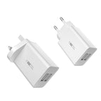 WK WP-U56 2A Dual USB Fast Charging Travel Charger Power Adapter,, EU Plug – Fast Charging, TPU
