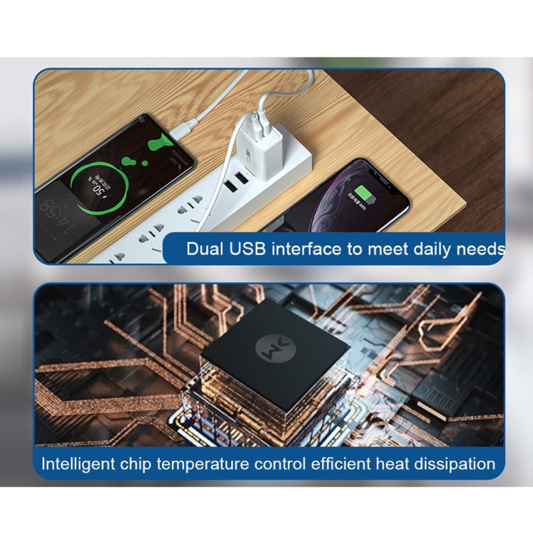 WK WP-U56 2A Dual USB Fast Charging Travel Charger Power Adapter,, EU Plug – Fast Charging, TPU