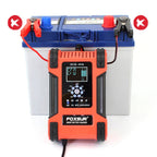 FOXSUR 12A / 12V / 24V Car / Motorcycle 7-stage Lead-acid Battery AGM Charger, 12A, US Plug, 12A, EU Plug, 12A, UK Plug