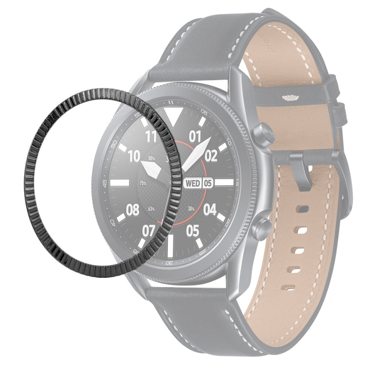 Smart Watch Wave Texture Bezel Ring, For Samsung Galaxy Watch 3 41mm, For Samsung Galaxy Watch 3 45mm For Samsung Galaxy Watch 3 41mm Black