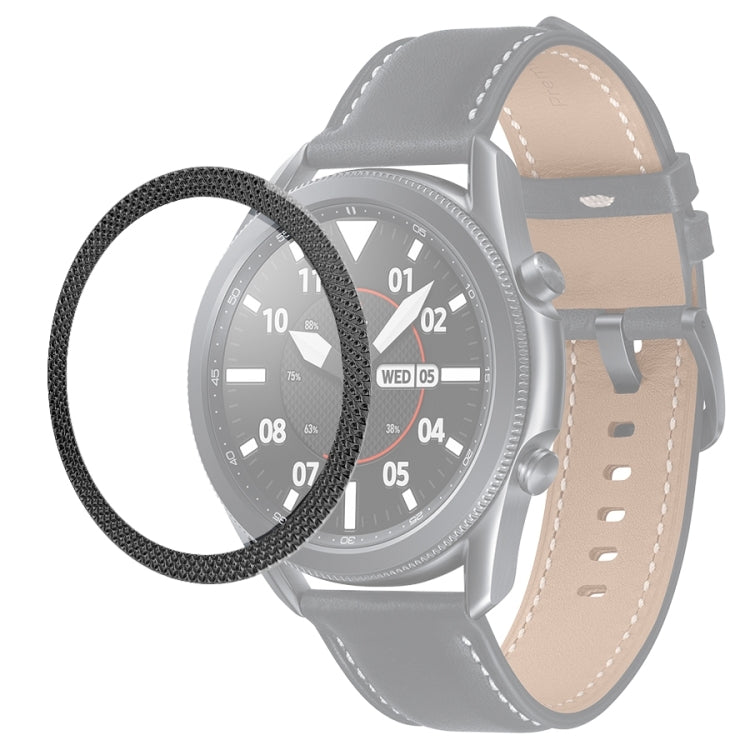 Smart Watch Rhombus Texture Bezel Ring, For Samsung Galaxy Watch 3 41mm, For Samsung Galaxy Watch 3 45mm For Samsung Galaxy Watch 3 41mm Black
