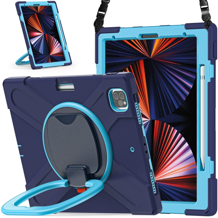 Protective Case – Silicone (iPad Pro 12) For iPad Pro 12.9 2022 2021 Navy Blue + Blue