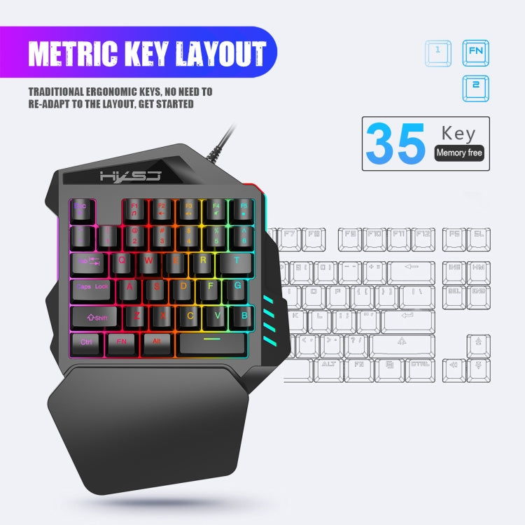 HXSJ P8+V100+J900 Keyboard Mouse Converter + One-handed Keyboard + Programming Gaming Mouse Set, P8+V100+A883 – Durable Build, Easy to Use
