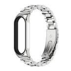 For Xiaomi Mi Band 6 / 5 CS Mijobs CS Metal Three Bead Stainless Steel Watch Band Silver