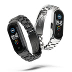 For Xiaomi Mi Band 6 / 5 CS Mijobs CS Metal Three Bead Stainless Steel Watch Band