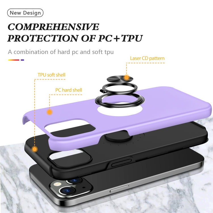 PC + TPU Shockproof Magnetic Protective Case with Invisible Ring Holder, For iPhone 13 Pro Max