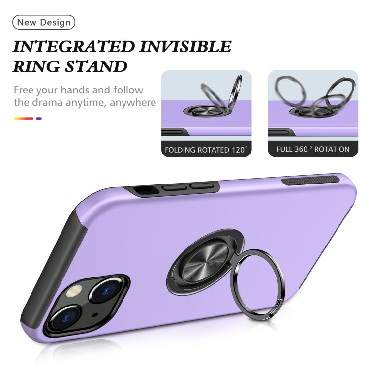 PC + TPU Shockproof Magnetic Protective Case with Invisible Ring Holder, For iPhone 13 Pro Max