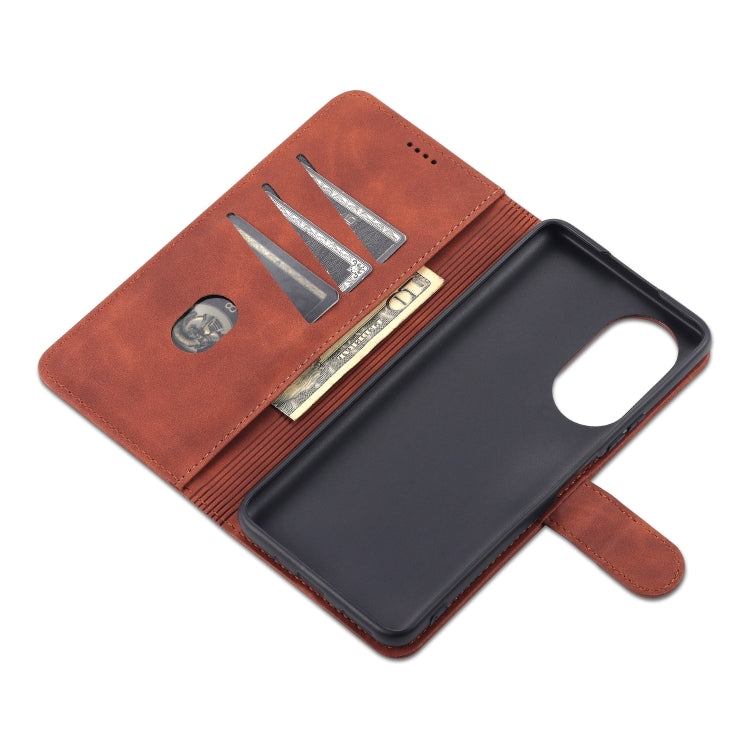 AZNS Skin Feel Calf Texture Horizontal Flip Leather Case with Card Slots & Holder & Wallet – Card Slot, Flip, Leather, For Honor 50 SE