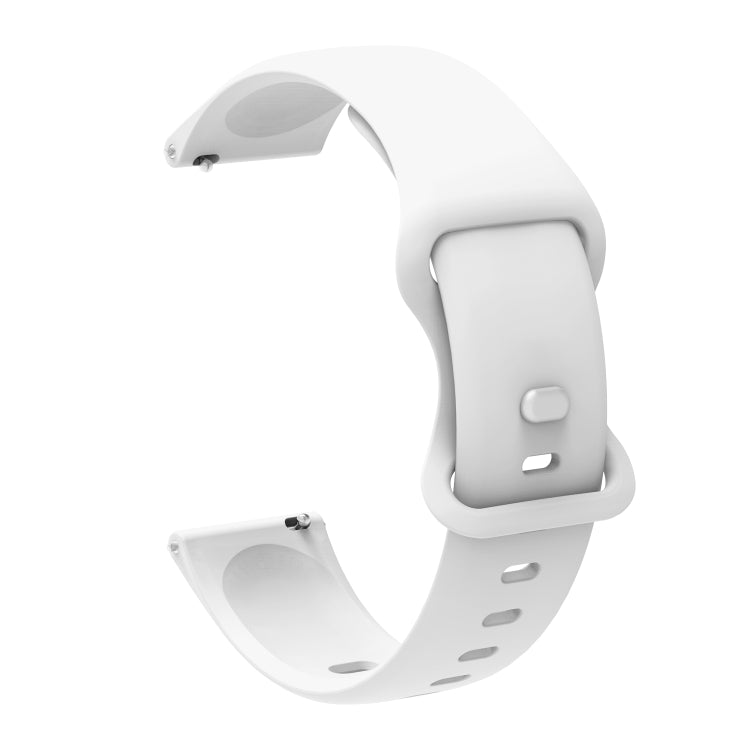 For Xiaomi Haylou RT RS3 LS04 / LS05S Universal Inner Back Buckle Perforation Silicone Replacement Strap Watchband, 20mm, 22mm 20mm White