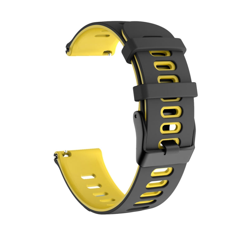 Universal Two-color Silicone Replacement Strap Watchband, 22mm For Xiaomi Haylou RT RS3 LS04 / LS05S, 20mm For Garmin Vivoactive 3 / Venu, 22mm For Garmin Vivoactive 4 / Venu 2 – Durable Build, Easy to Use 22mm For Xiaomi Haylou RT RS3 LS04 LS05S Black Yellow