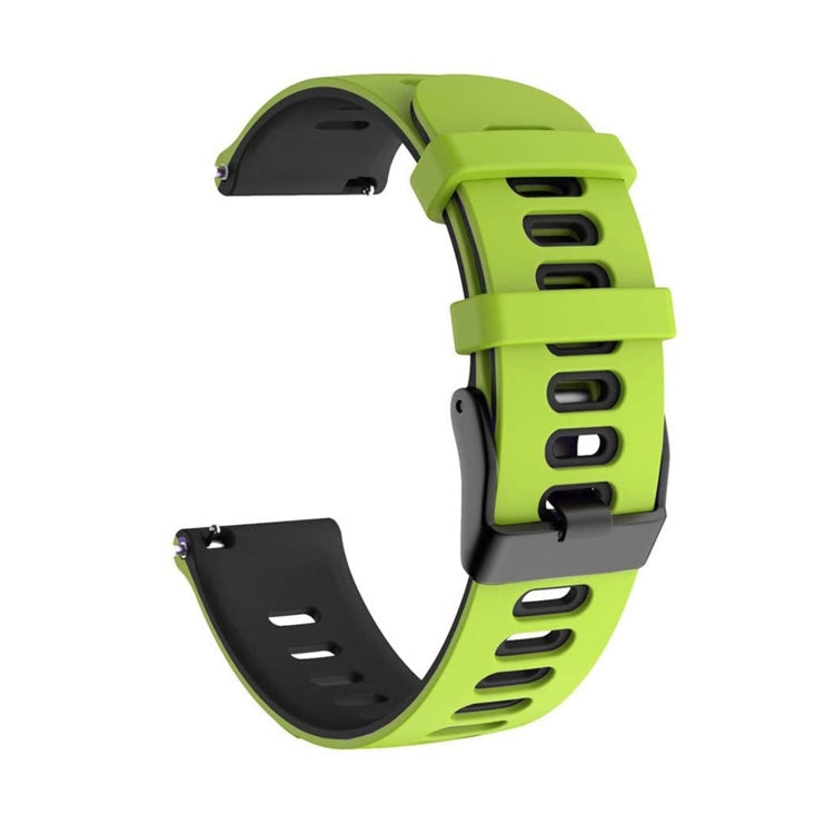 Universal Two-color Silicone Replacement Strap Watchband, 22mm For Xiaomi Haylou RT RS3 LS04 / LS05S, 20mm For Garmin Vivoactive 3 / Venu, 22mm For Garmin Vivoactive 4 / Venu 2 – Durable Build, Easy to Use 20mm For Garmin Vivoactive 3 Venu Green Black